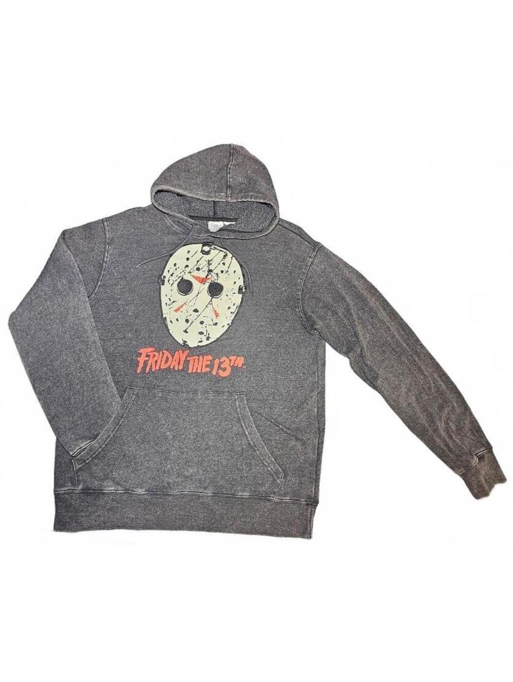 Friday the 13th Jason Mask Hoodie Men M Horror Graphic